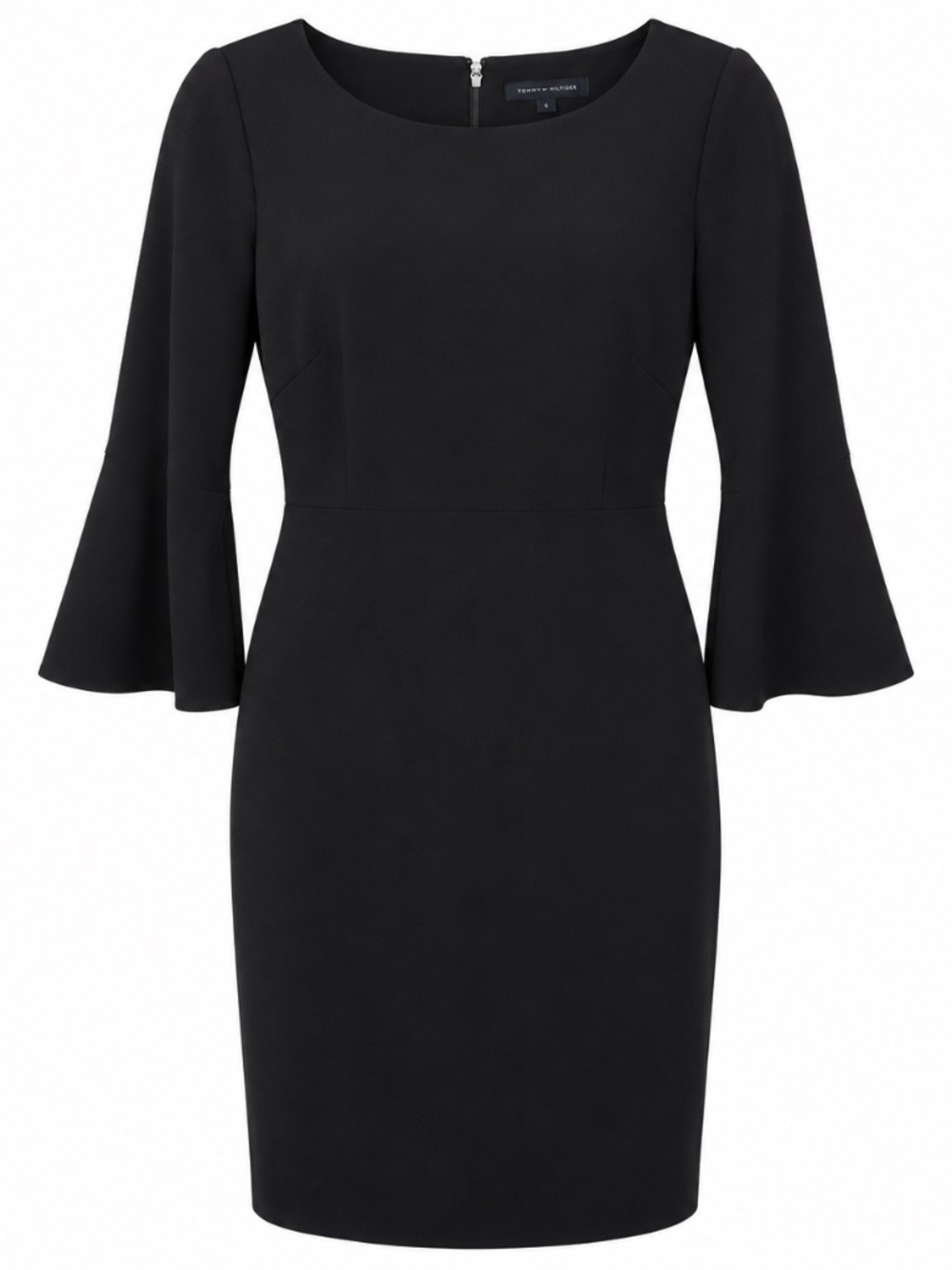 Tommy Hilfiger Black Bell-Sleeve Sheath Dress, Size 6  Elegant Tommy Hilfiger li